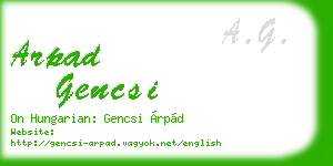 arpad gencsi business card
