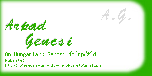 arpad gencsi business card